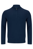 BENETTI Ellis Indigo 1/4 Zip Knit Indigo front view
