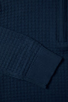 BENETTI Ellis Indigo 1/4 Zip Knit Indigo detail view