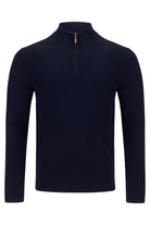 BENETTI Ellis Navy 1/4 Zip Knit Navy front view