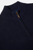 BENETTI Ellis Navy 1/4 Zip Knit Navy model front view