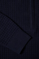 BENETTI Ellis Navy 1/4 Zip Knit Navy detail view