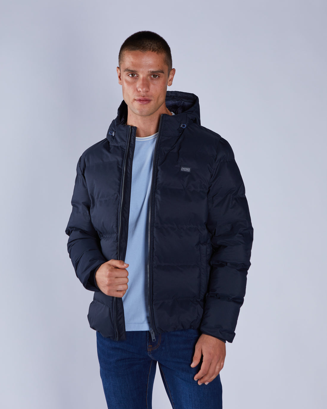Diesel Faber Midnight Blue Jacket MIDNIGHT BLUE model front view