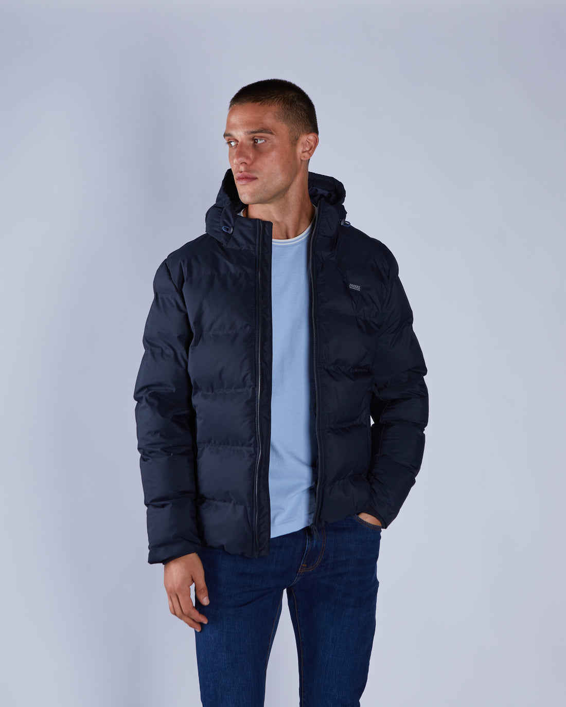 Men's Faber Midnight Blue Jacket-Model Front View