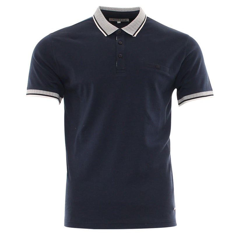 Men's Fitz Navy Polo Shirt-Ghost Front View