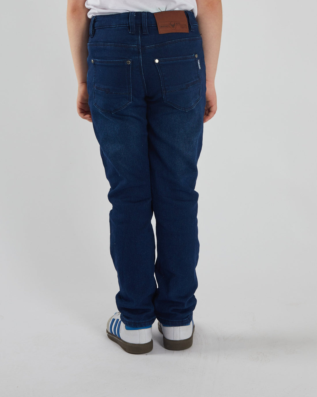 Boy's Carson Dark Wash Jeans-Model Back View