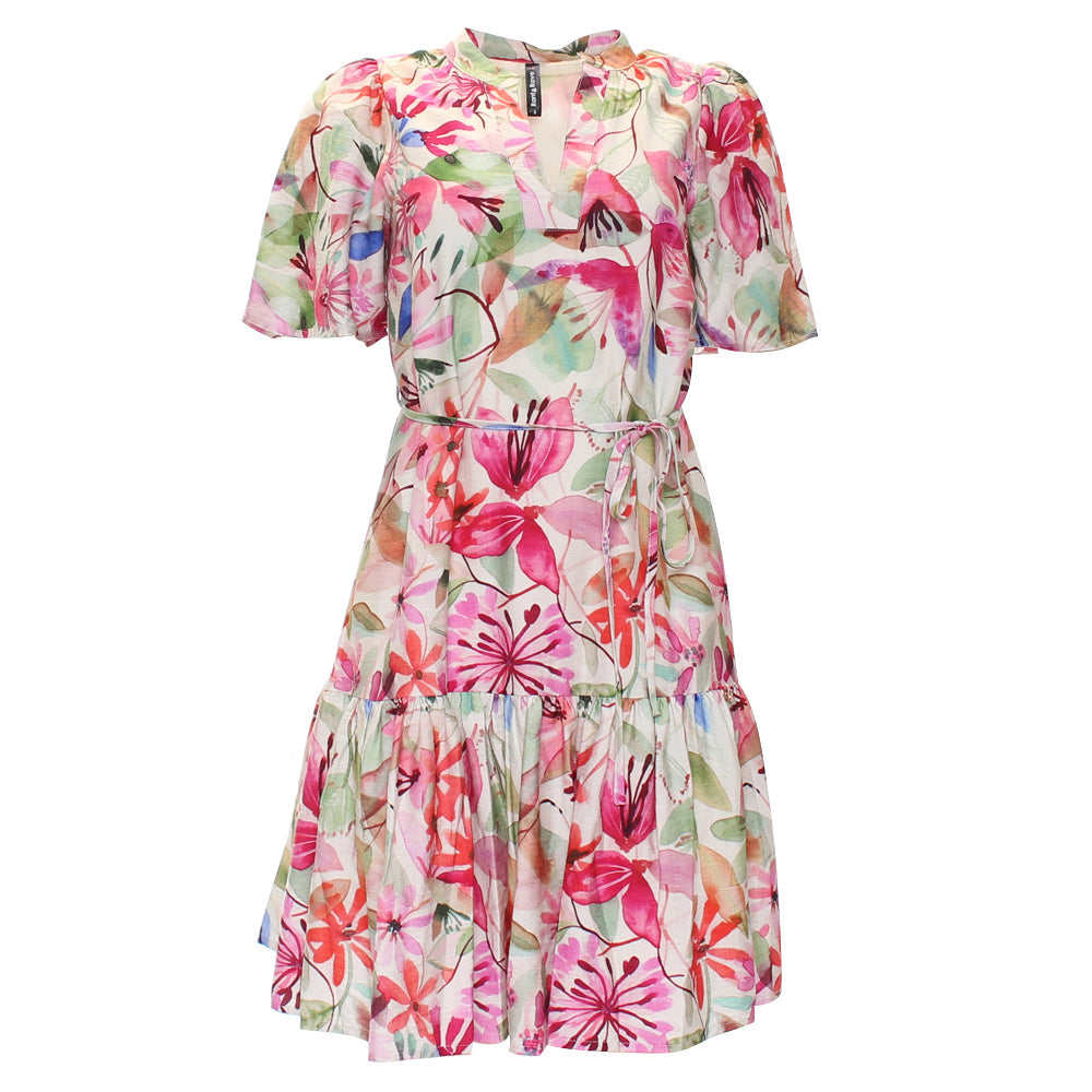 Fleur Pink Mini Dress-Ghost Front View