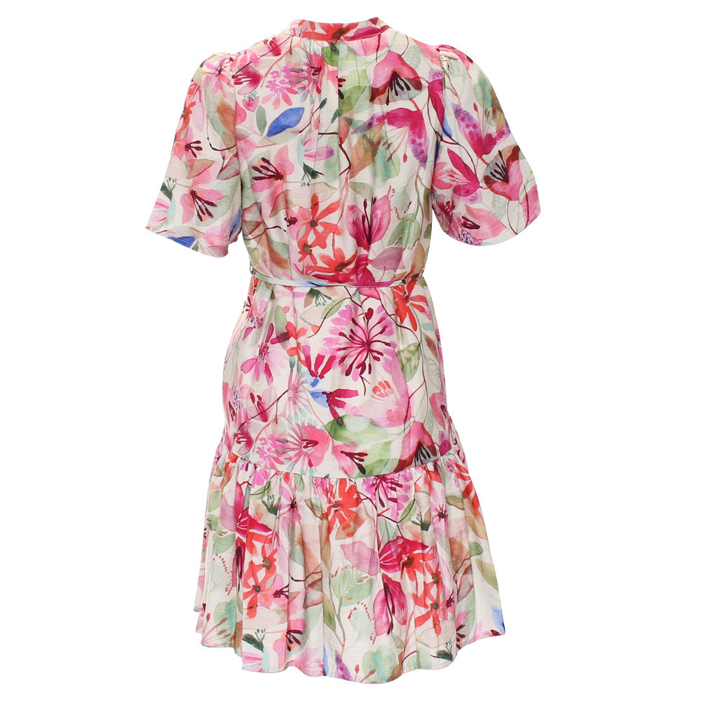 Ladies Fleur Pink Mini Dress--Back View