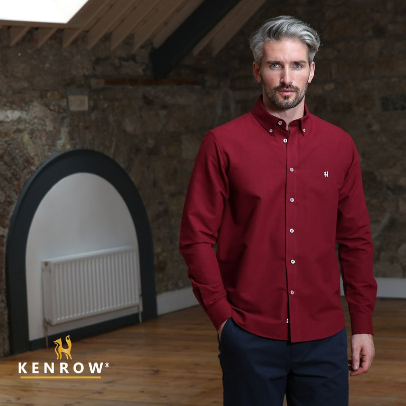Kenrow Menswear Frank Ruby Shirt Ruby front view