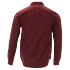 A long-sleeve button-up shirt shown from the back, in a deep burgundy or maroon color, displayed on a clean white background.