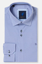 BENETTI Frank Casual Pattern Navy Long Sleeve Shirt Navy front view