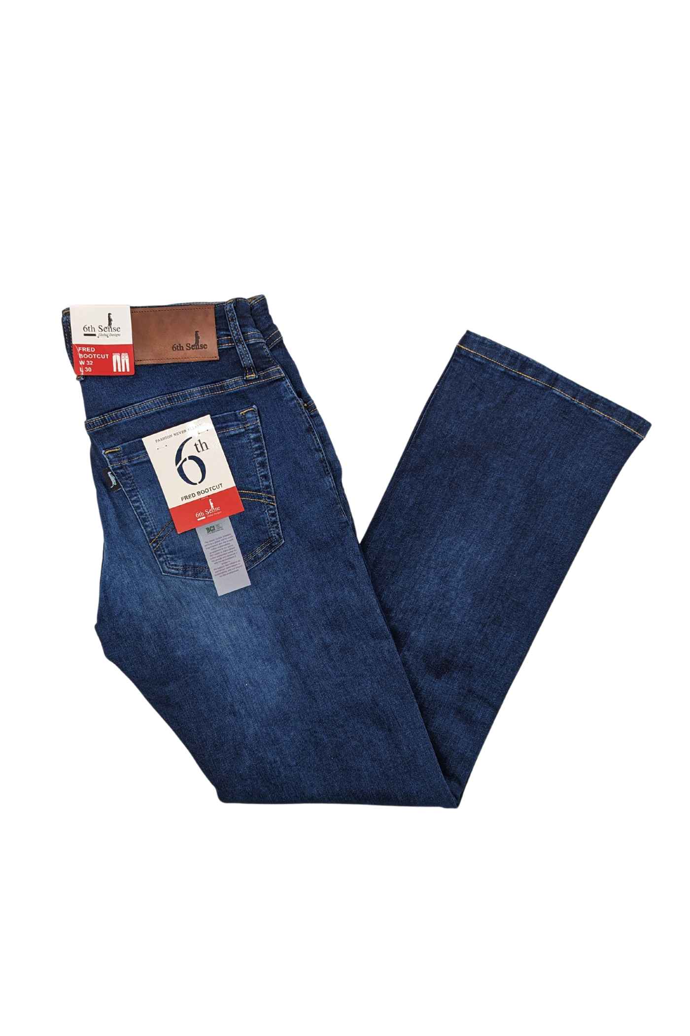 6TH SENSE Fred French Navy Bootcut Jeans FRENCH NAVY front view