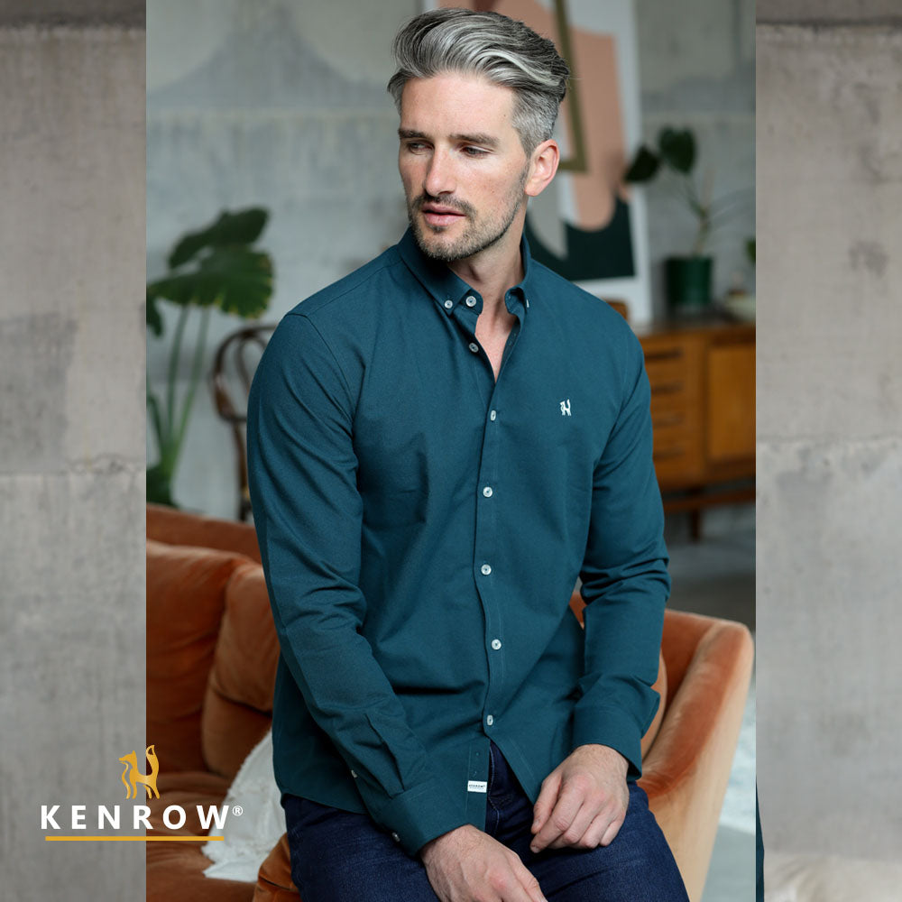 Men's Fred Teal Shirt-Side View