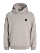 JACK & JONES Fusion Melange Hoodie in Dove Melange front view
