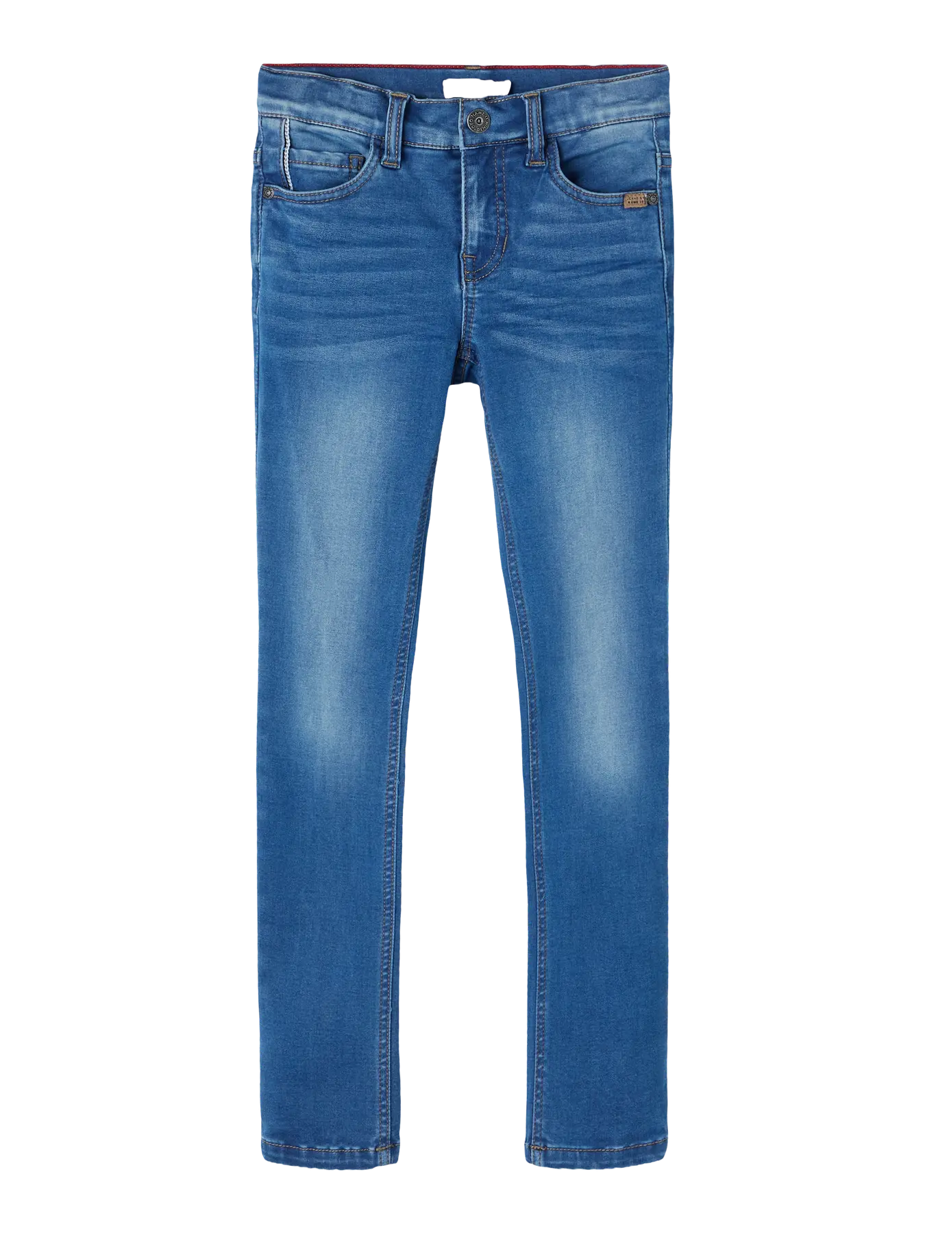 Blue jeans on a white background