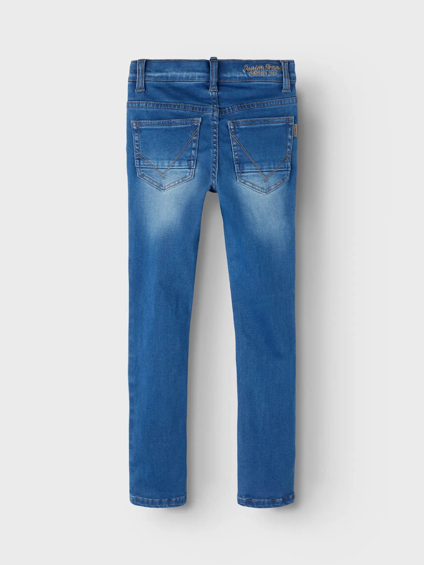 Blue jeans on a white background