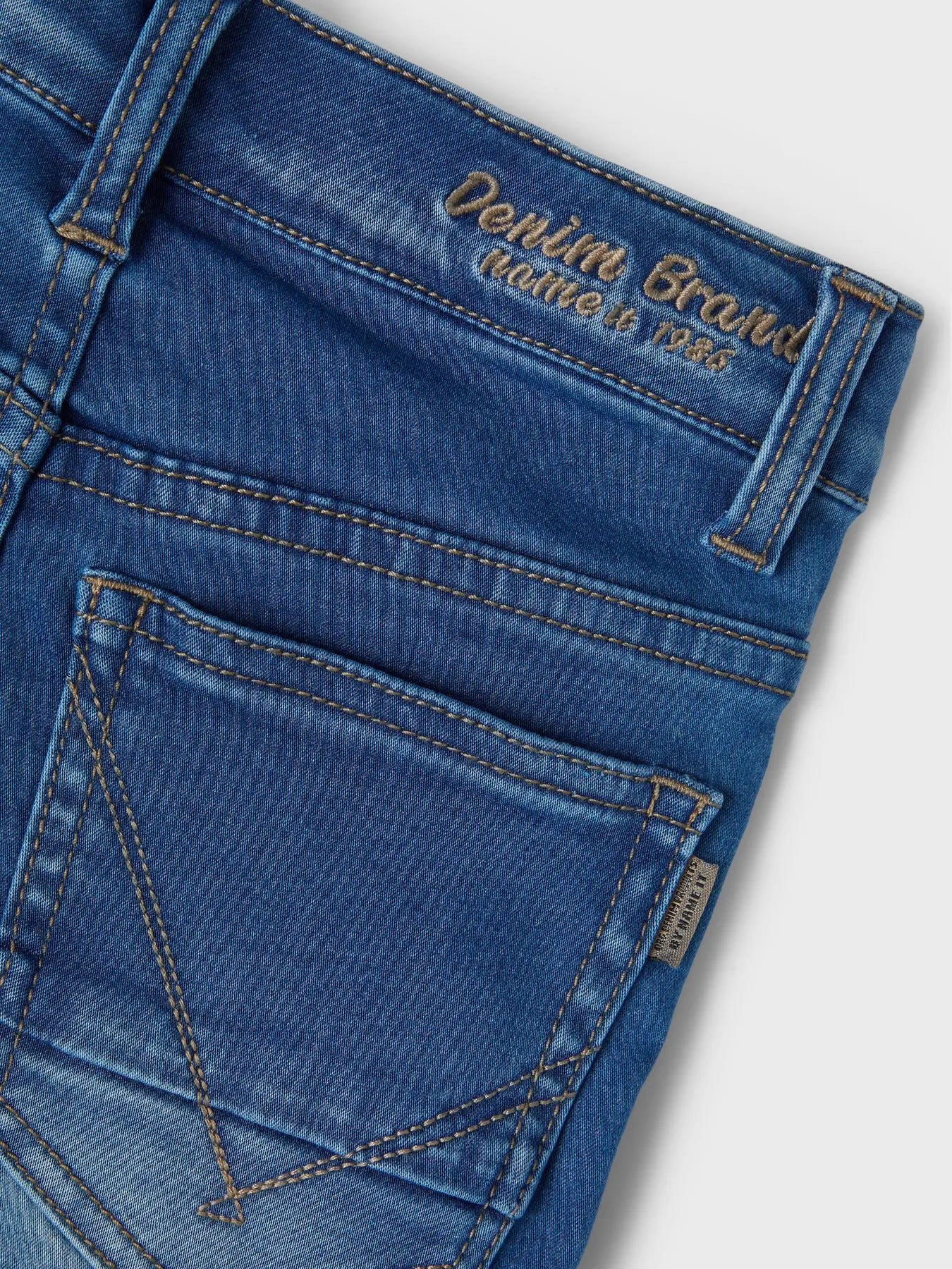 NAME IT Theo Medium Blue Denim Slim Jeans Medium Blue Denim flat front view