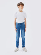NAME IT Theo Medium Blue Denim Slim Jeans Medium Blue Denim front view