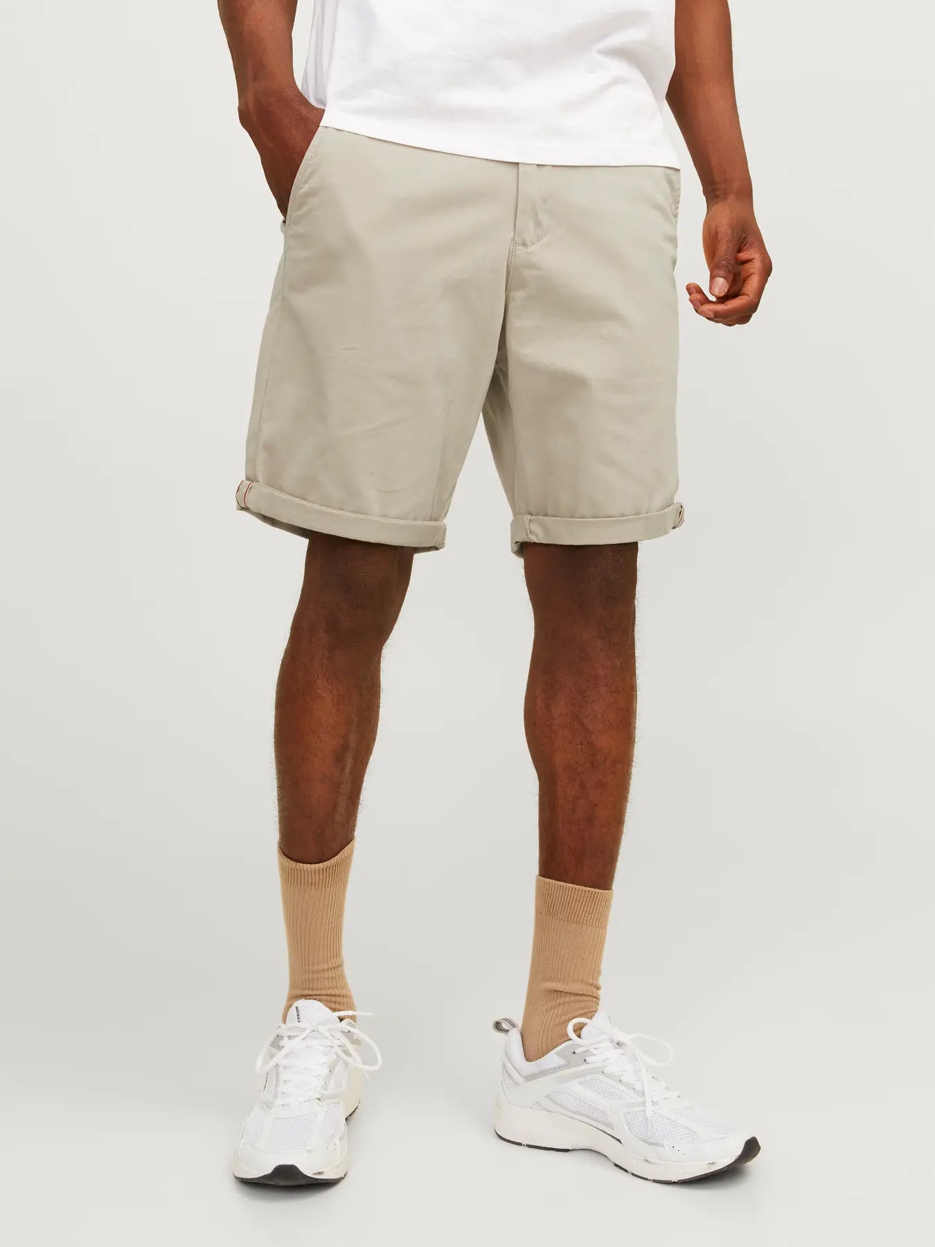 Men's Bowie Shorts Solid-Crockery-Model Front View