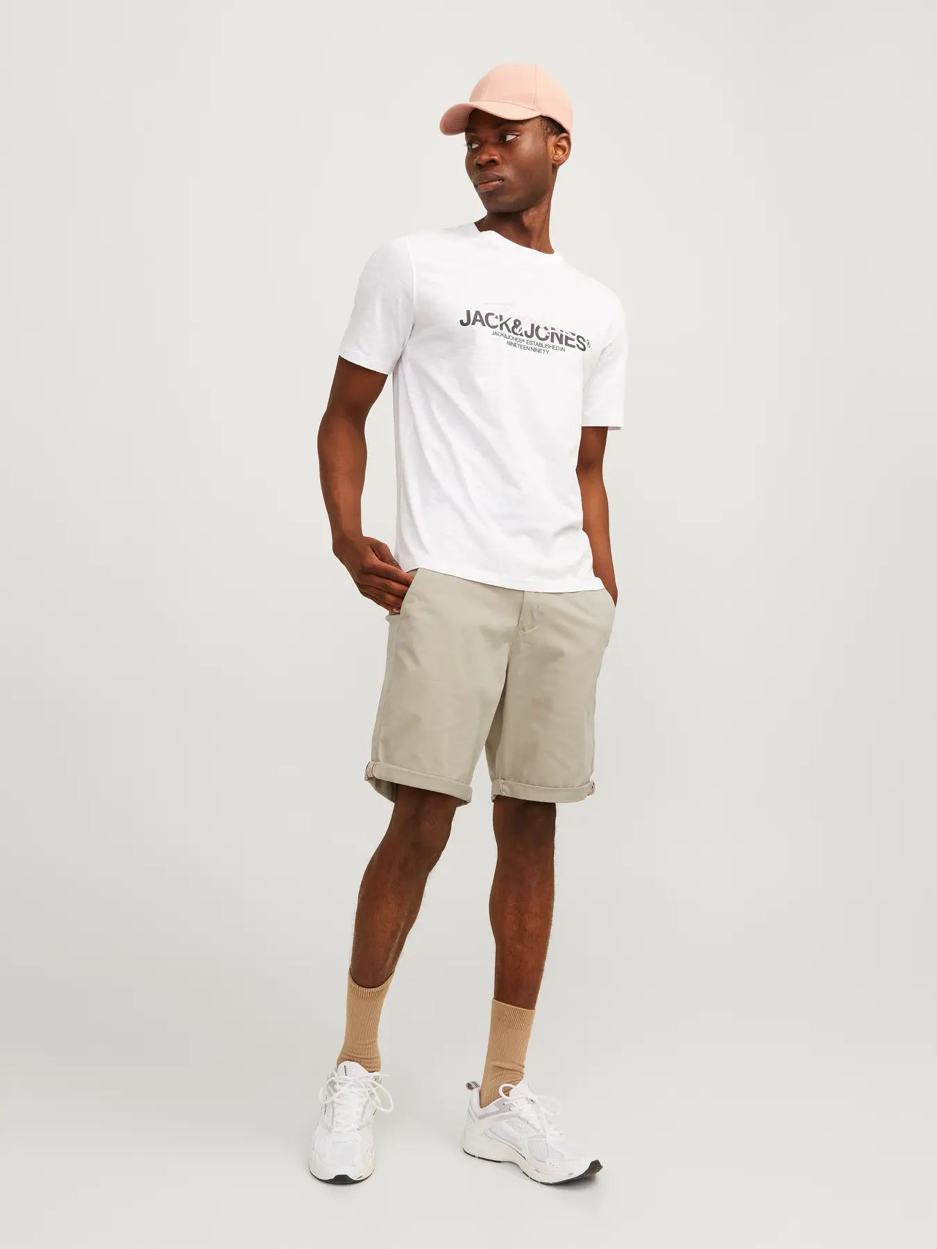 Men's Bowie Shorts Solid-Crockery-Model Full Front View