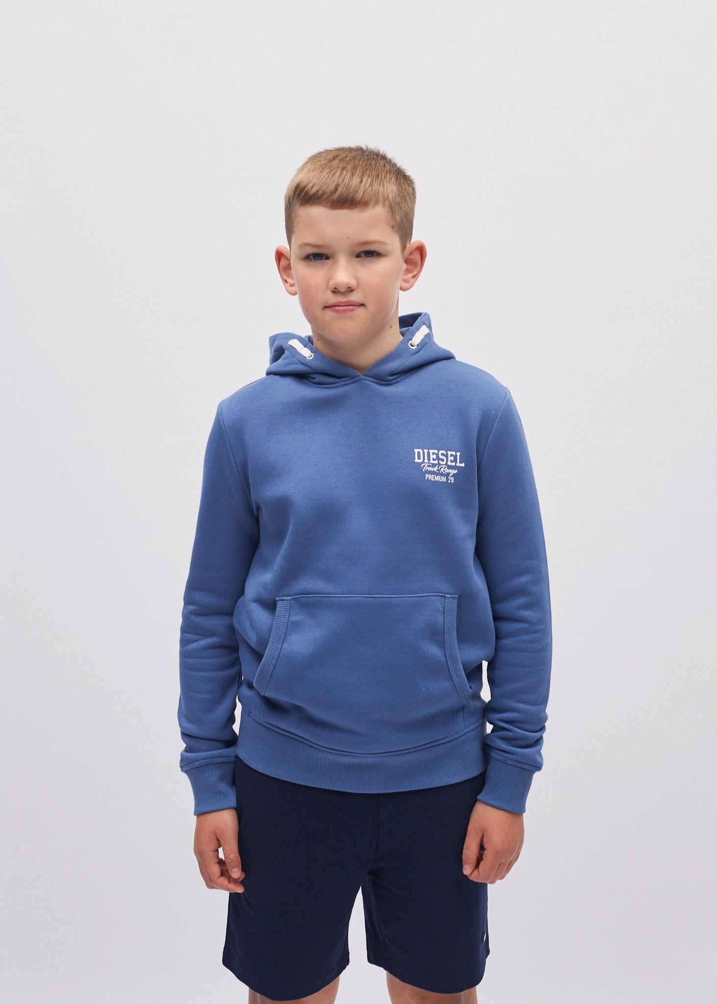 DIESEL KIDS Garman Denim Hoodie DENIM front view