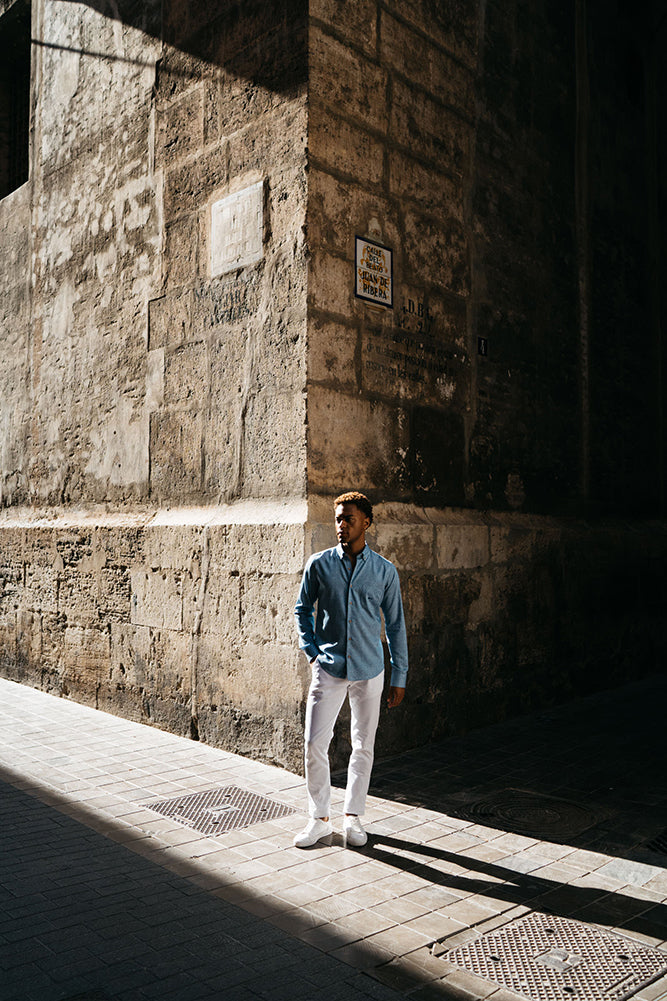DARIO BELTRAN Garray Denim Blue Shirt Denim detail view