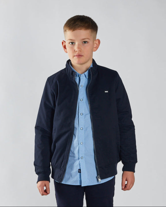 Boy's Grant Navy Jacket-Model Front View