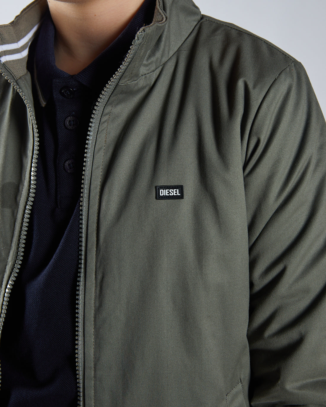 Boy's Grant Olive Jacket-Close Up View