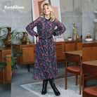 RANT & RAVE LADIES Gwyneth Teal Midi Dress Teal front view