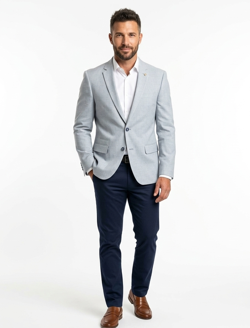 6TH SENSE Stride Sky Blue Blazer SKY model front view