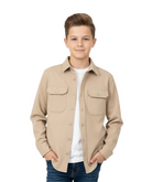DIESEL KIDS Duncan Sand Overshirt Sand front view