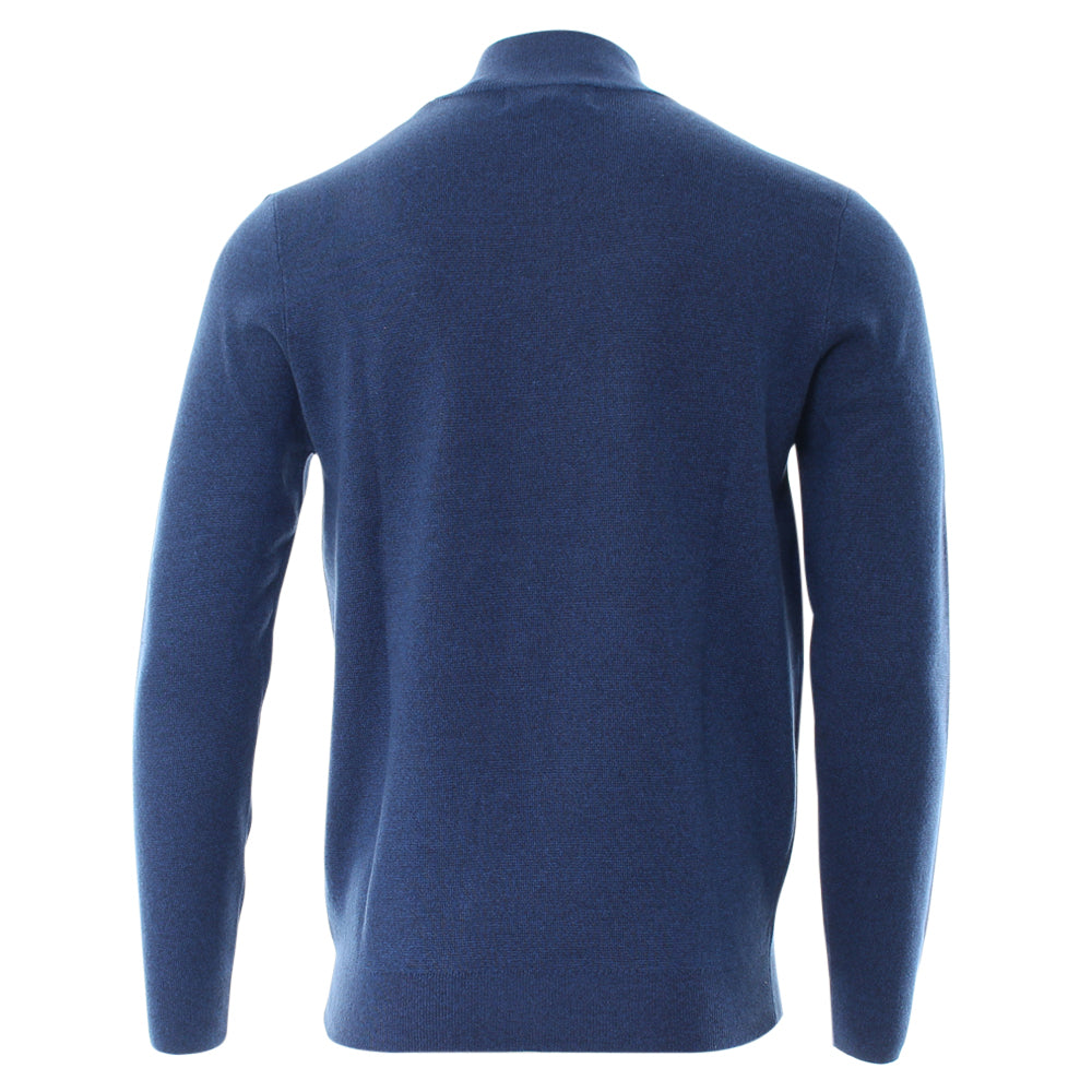 Men's Gerry Half Zip Knit - Blue Melange-Back View