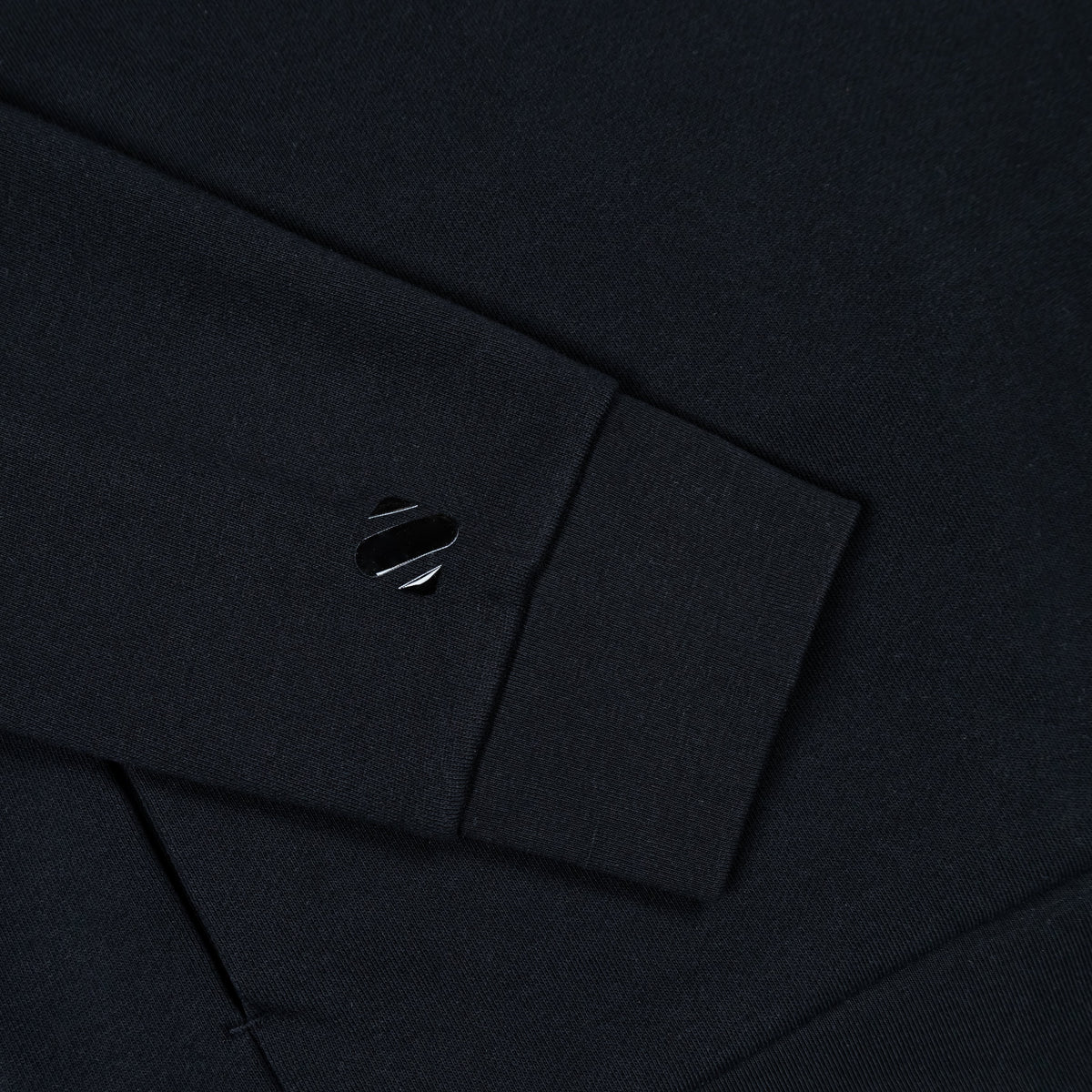Element black sweatshirt sleeve and ribbed cuff with tonal logo detail