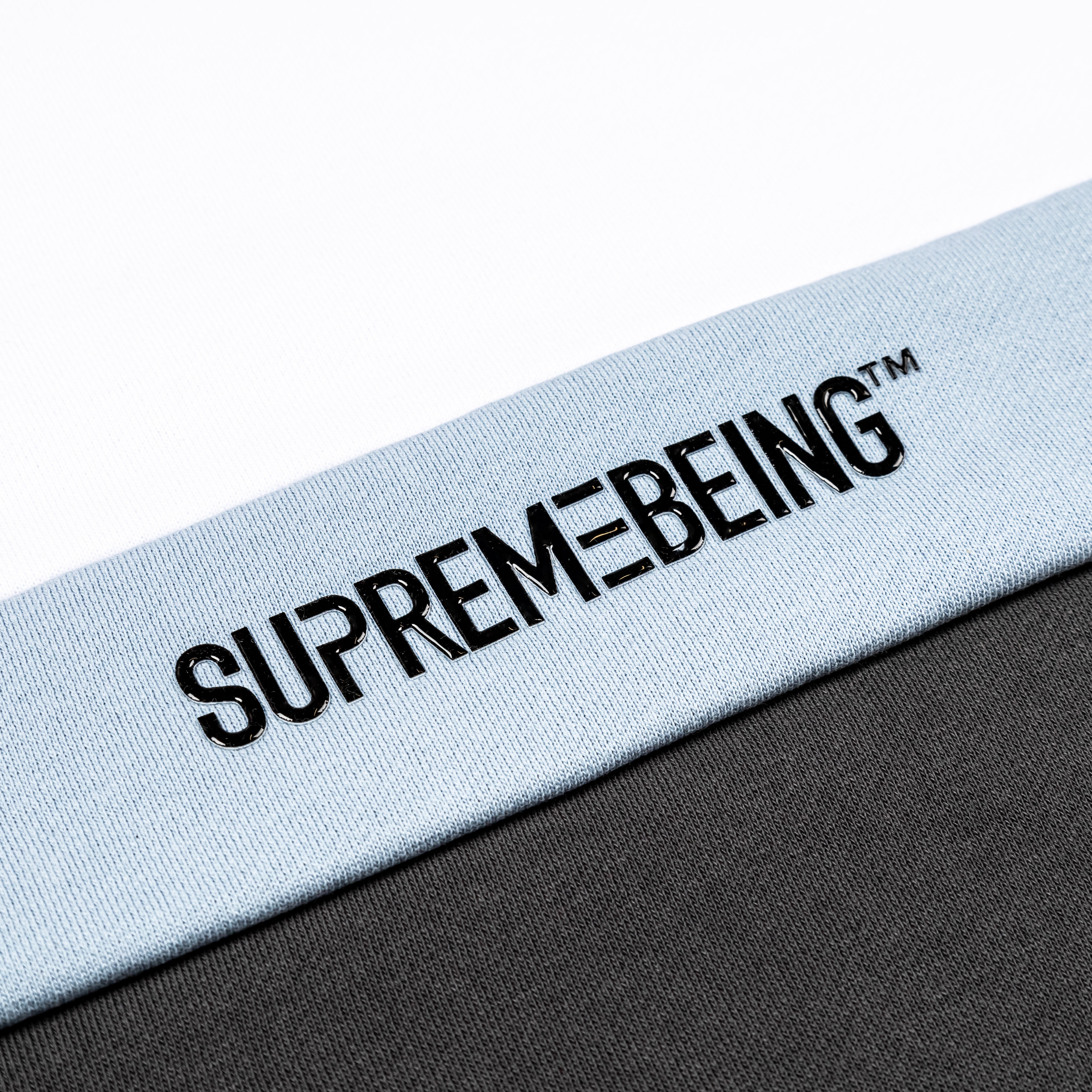 Supreme Being Viro White / Jay Blue Hoodie White/Jay Blue flat front view