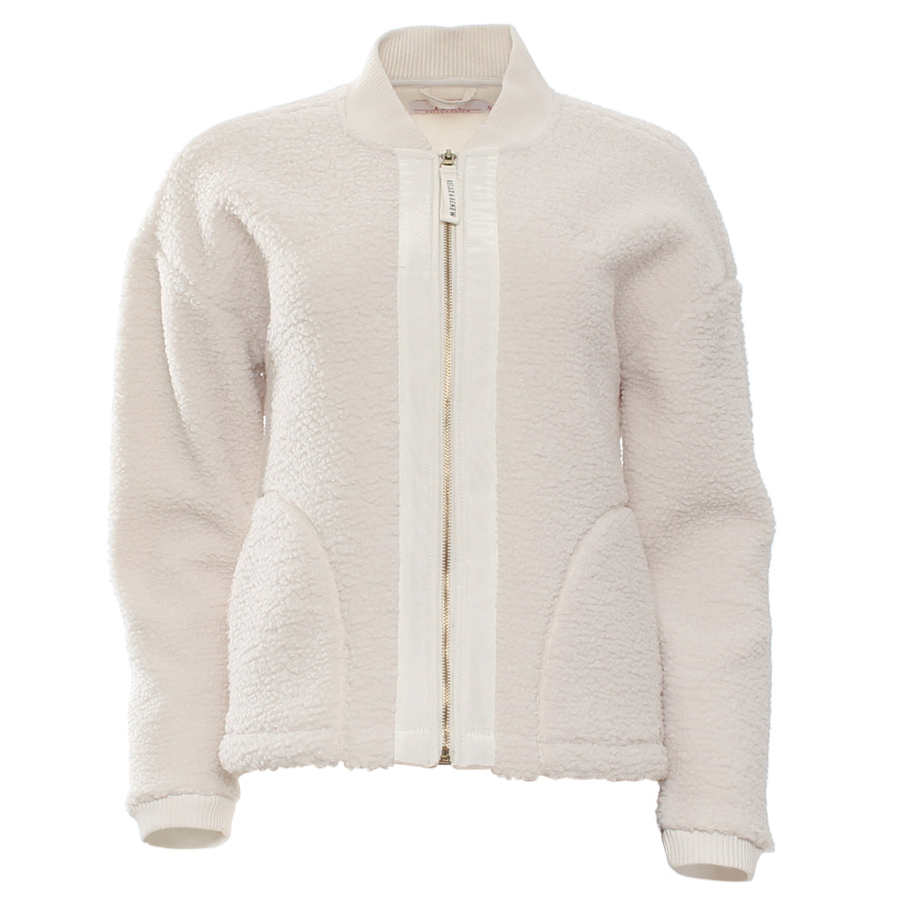 Ladies Relax & Renew Heidi Borg Bomber Jacket-Cream-Ghost Front View