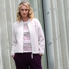 RANT & RAVE LADIES Relax & Renew Heidi Borg Bomber Jacket-Cream CREAM side view