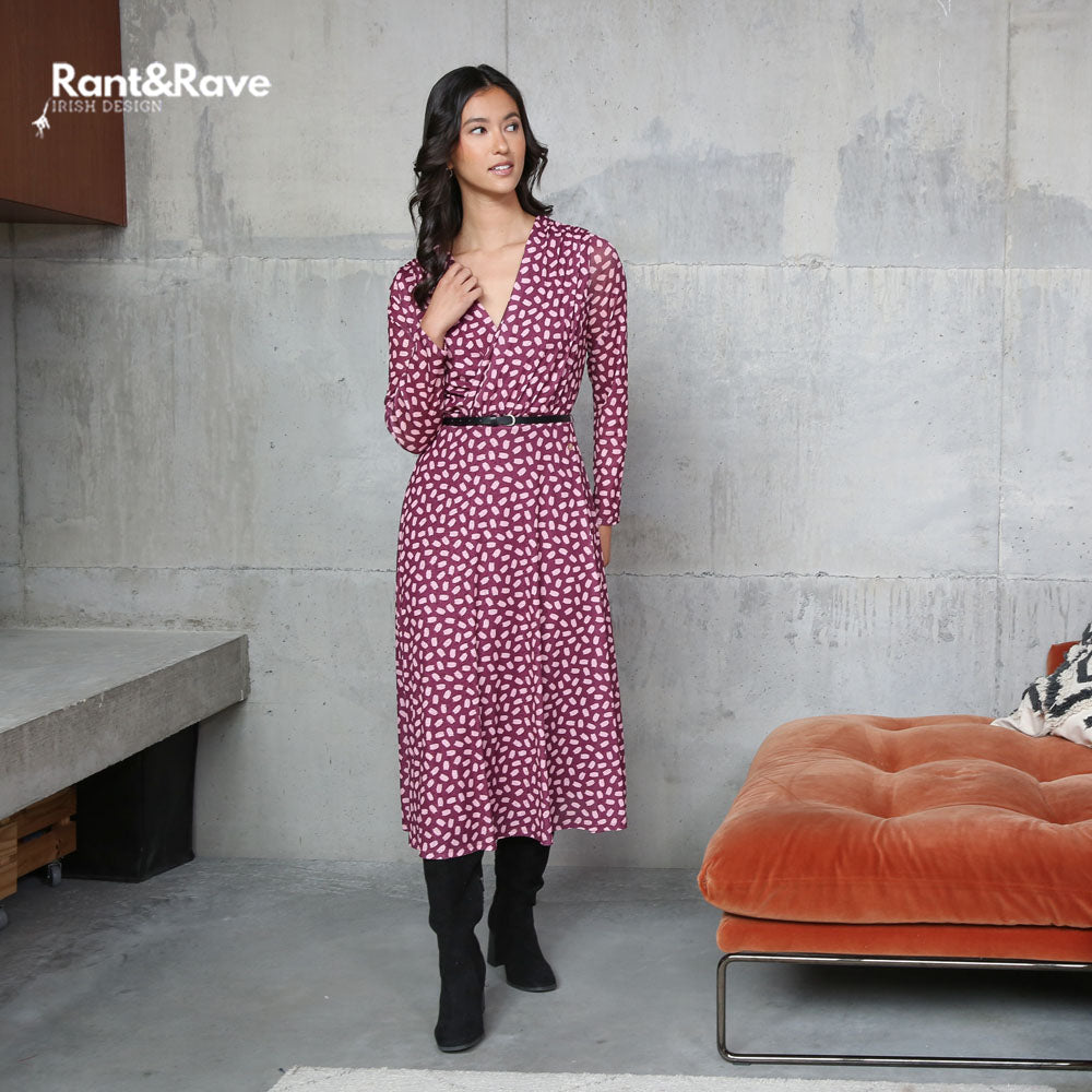 RANT & RAVE LADIES Henrietta Pink Midi Dress Pink front view