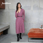 RANT & RAVE LADIES Henrietta Pink Midi Dress Pink front view