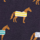 Swole Panda Horse Bamboo Socks Navy model front view