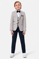 Benetti Boyswear Harold Beige 3 Piece Boys Suit BEIGE front view