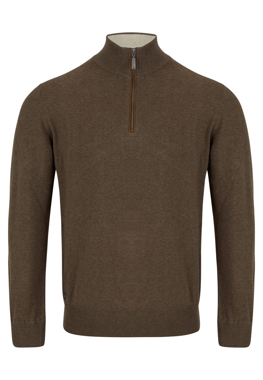 Harry 1/4 Zip - Chestnut