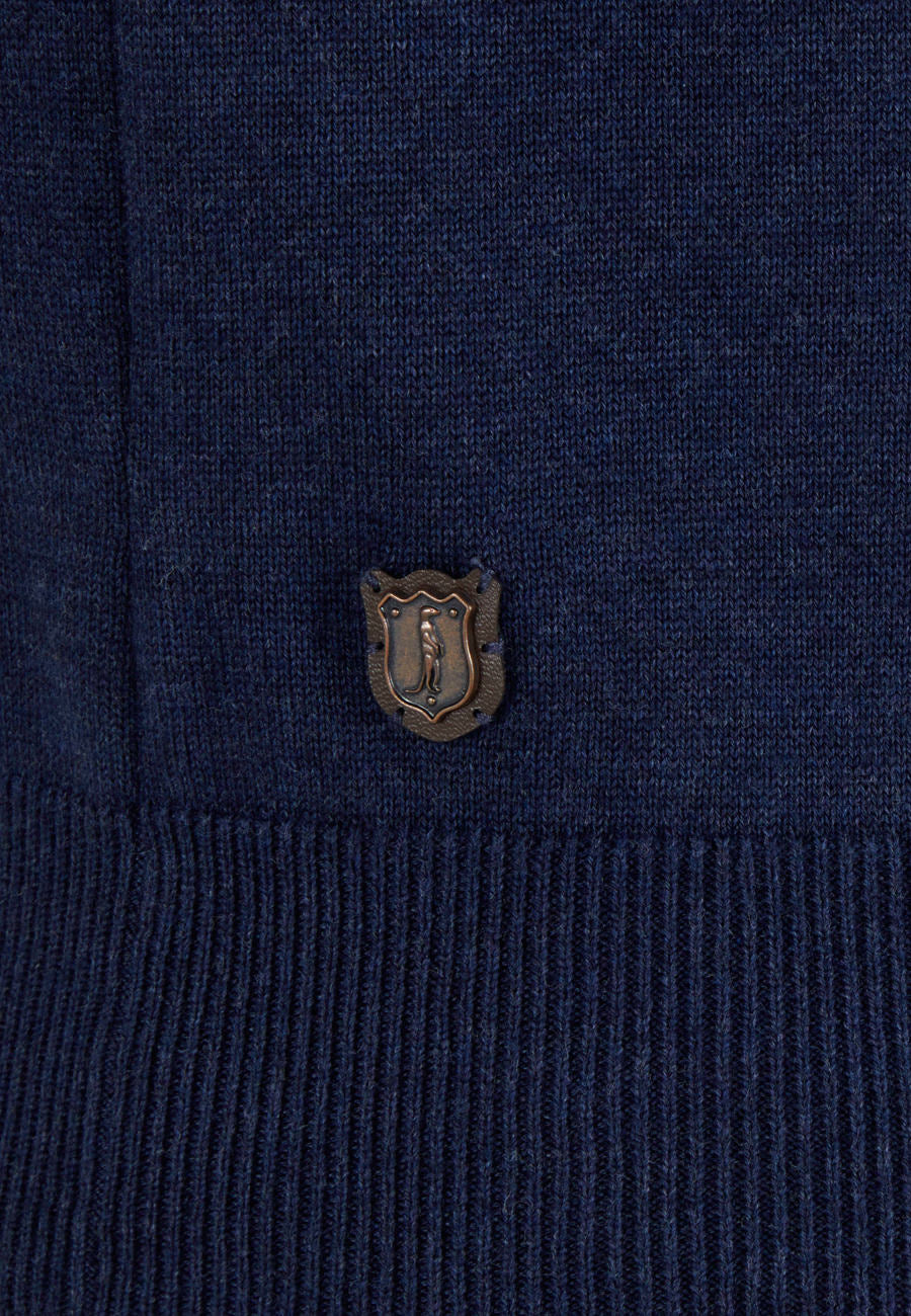 Harry 1/4 Zip - Mix Kino Indigo-Close up