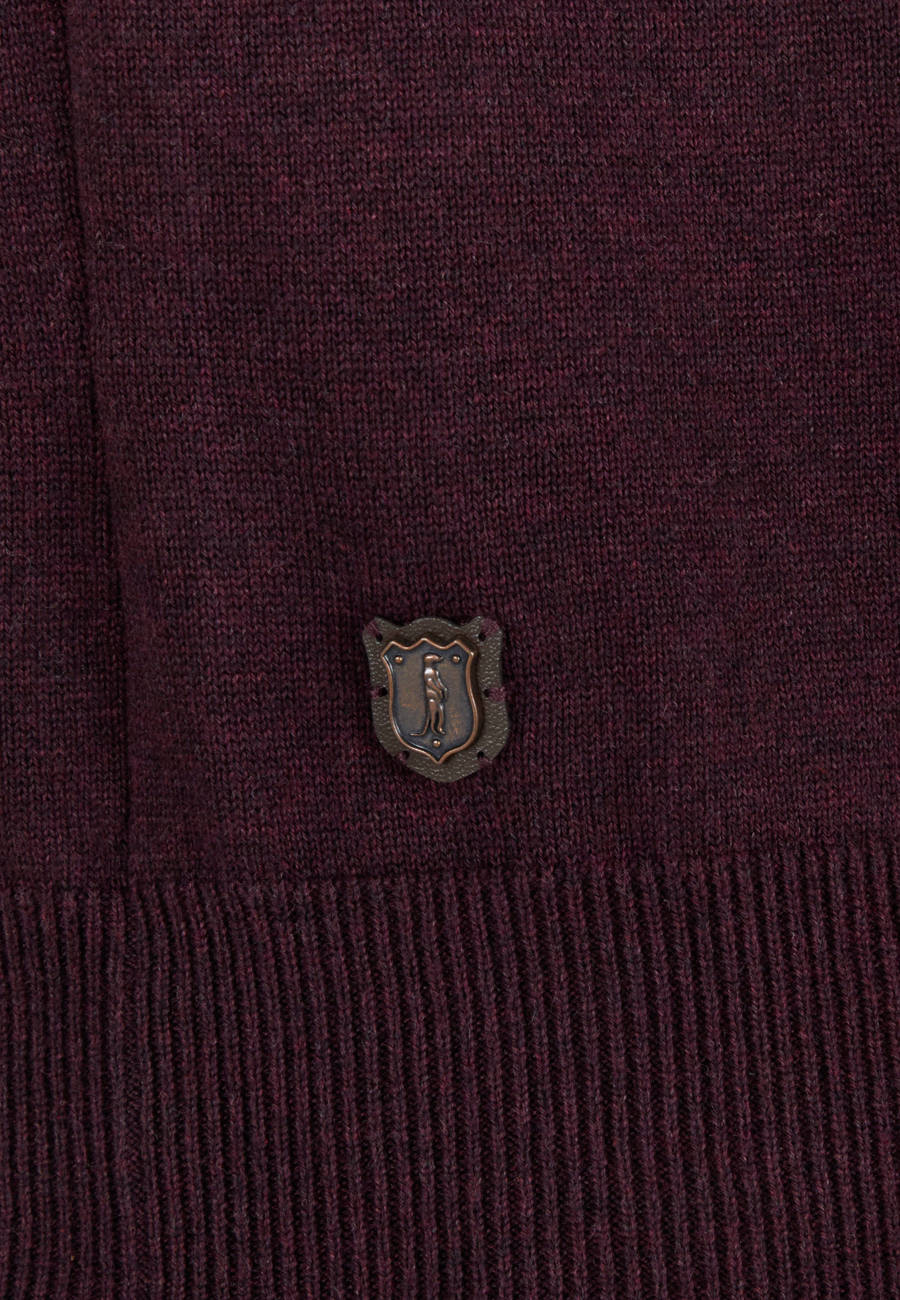 Harry 1/4 Zip - Vicenza wine-Close up