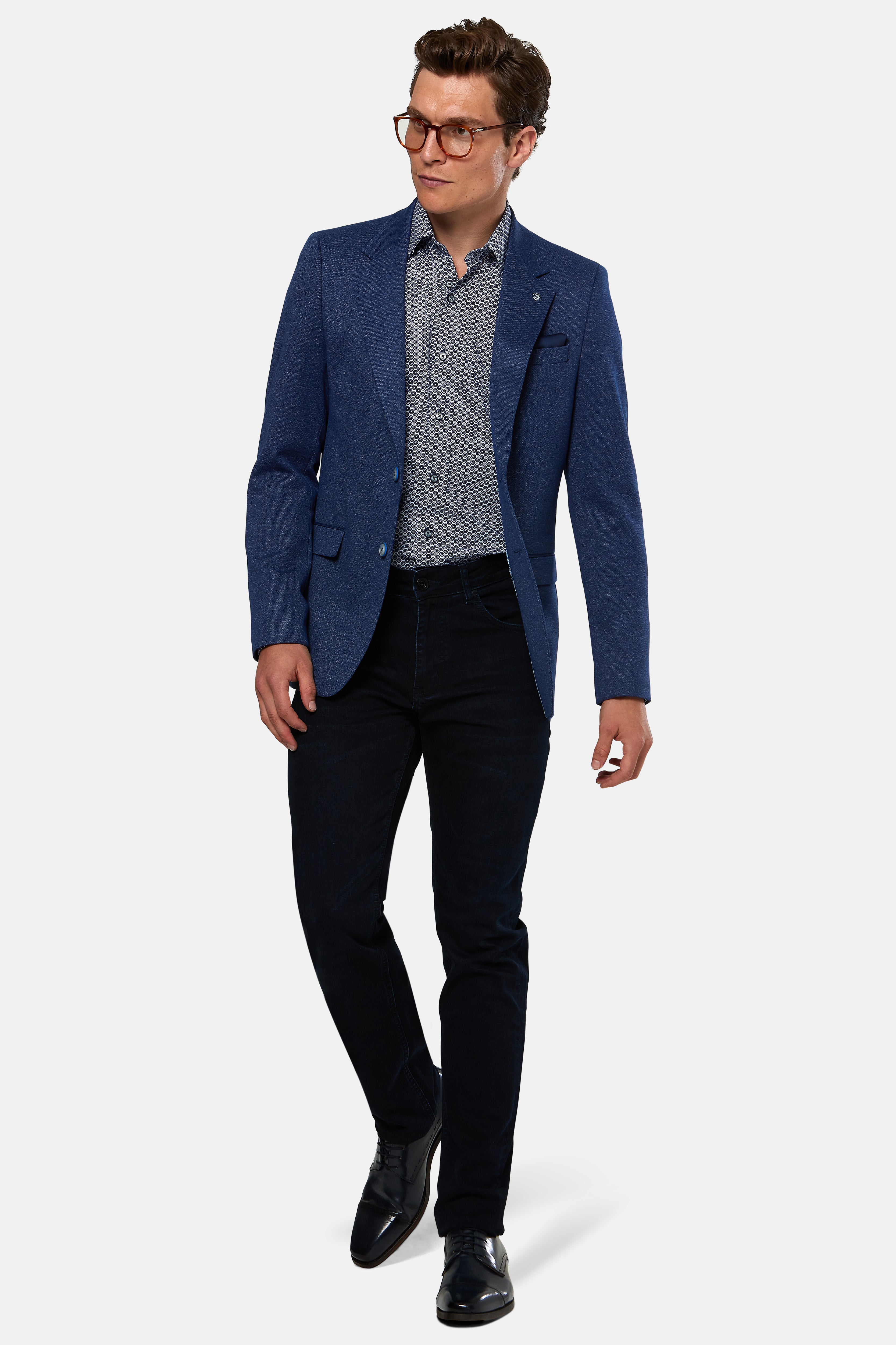 BENETTI Havana Jacket - Blue Blue model front view