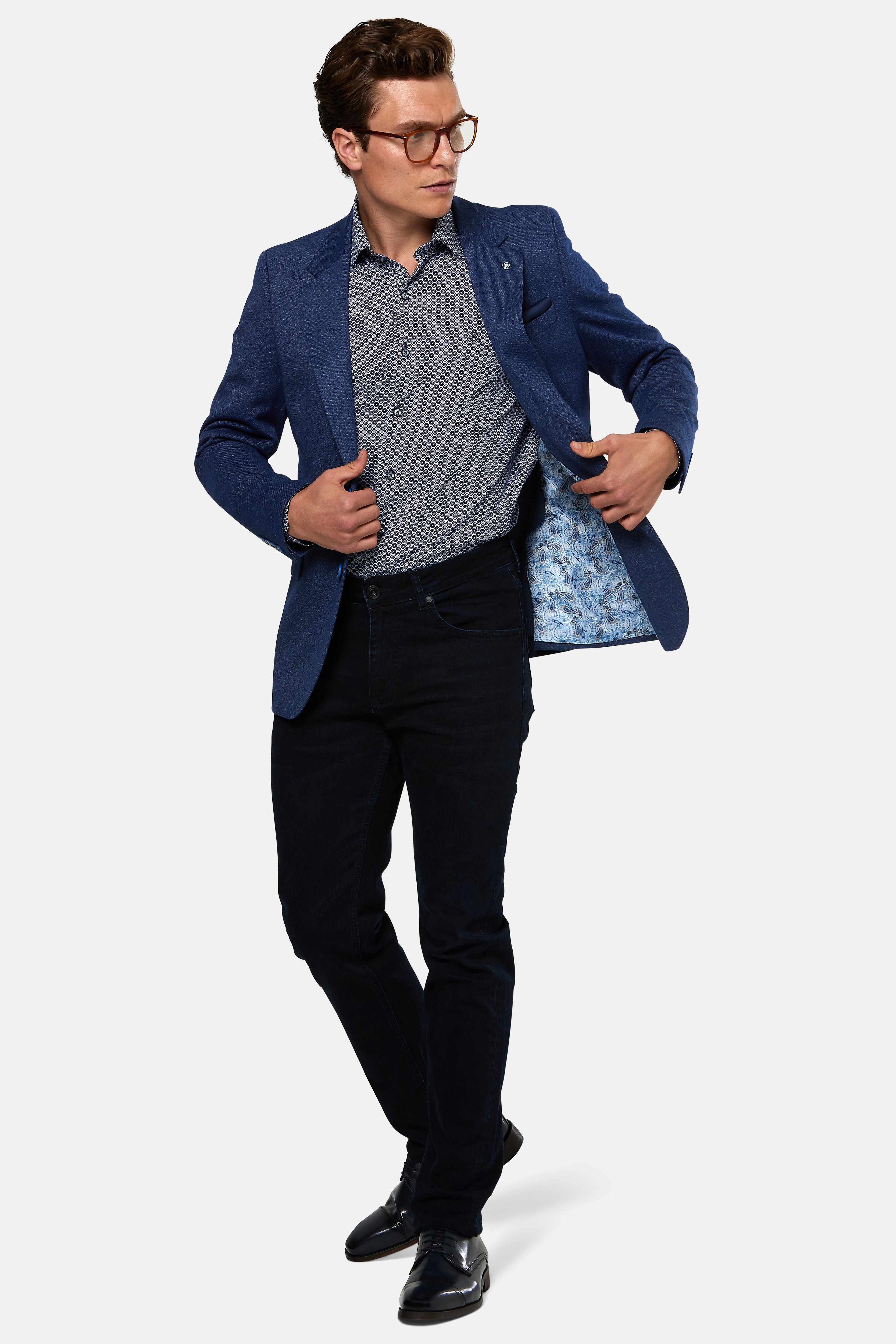 BENETTI Havana Jacket - Blue Blue side view