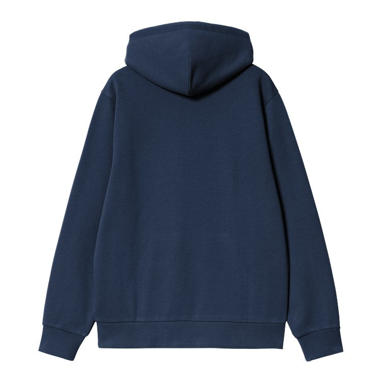 Carhartt WIP Hooded Script Embroidery Sweat-Jupiter/White Jupiter / White side view