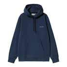 Carhartt WIP Hooded Script Embroidery Sweat-Jupiter/White Jupiter / White back view