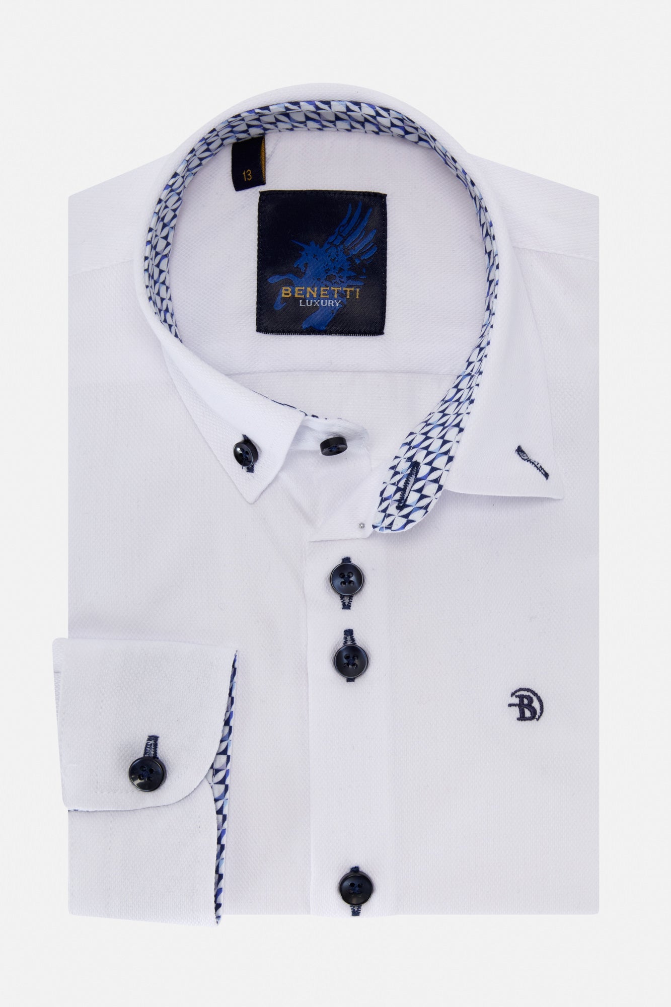 Boy's Boys Hudson White Shirt-Collar Opened View