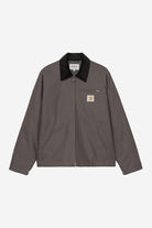 Front product view of the Carhartt Detroit Jacket in graphite and black