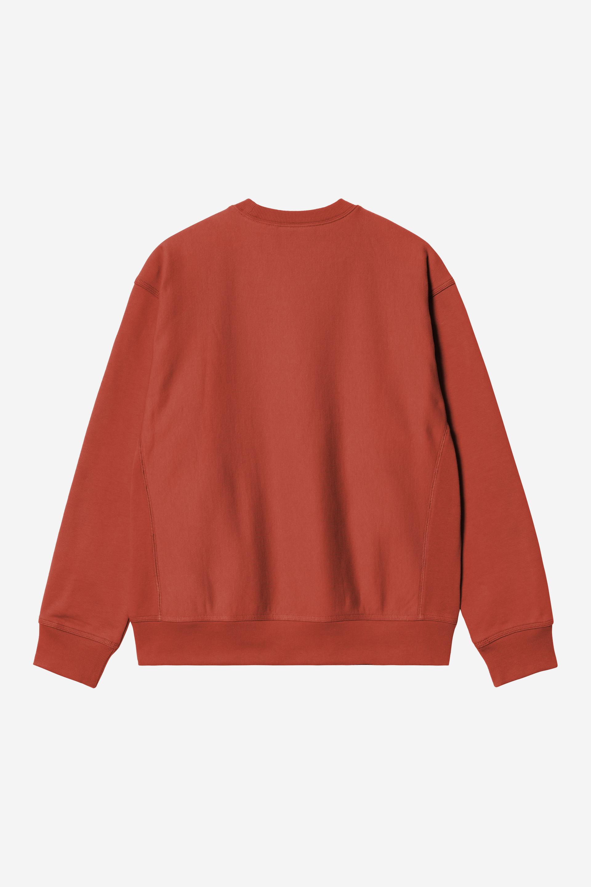 Men's American Script Sweat-Oxide Red-Back View