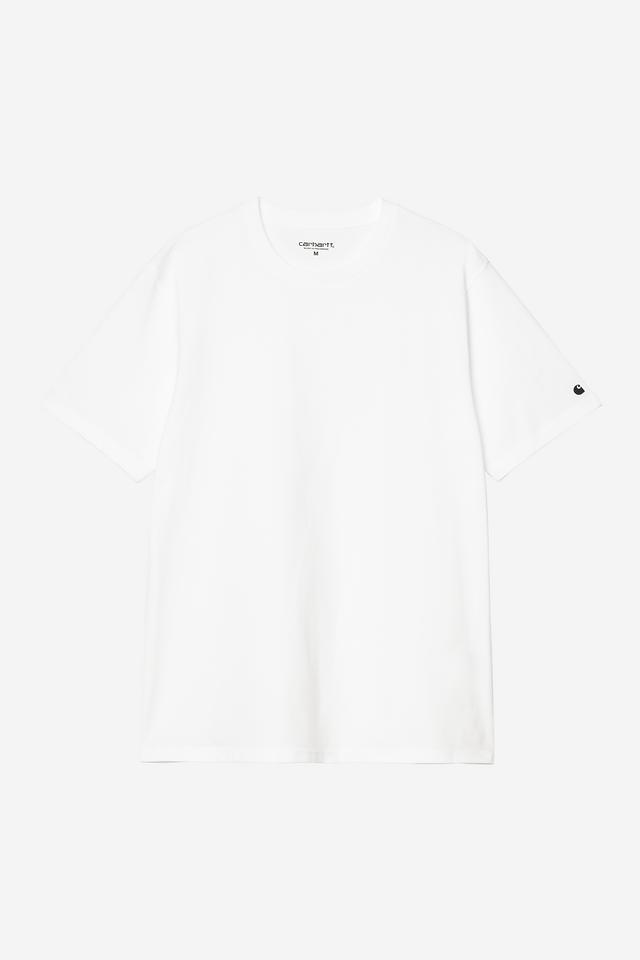 S/S Base T-Shirt-White / Black-Top down view